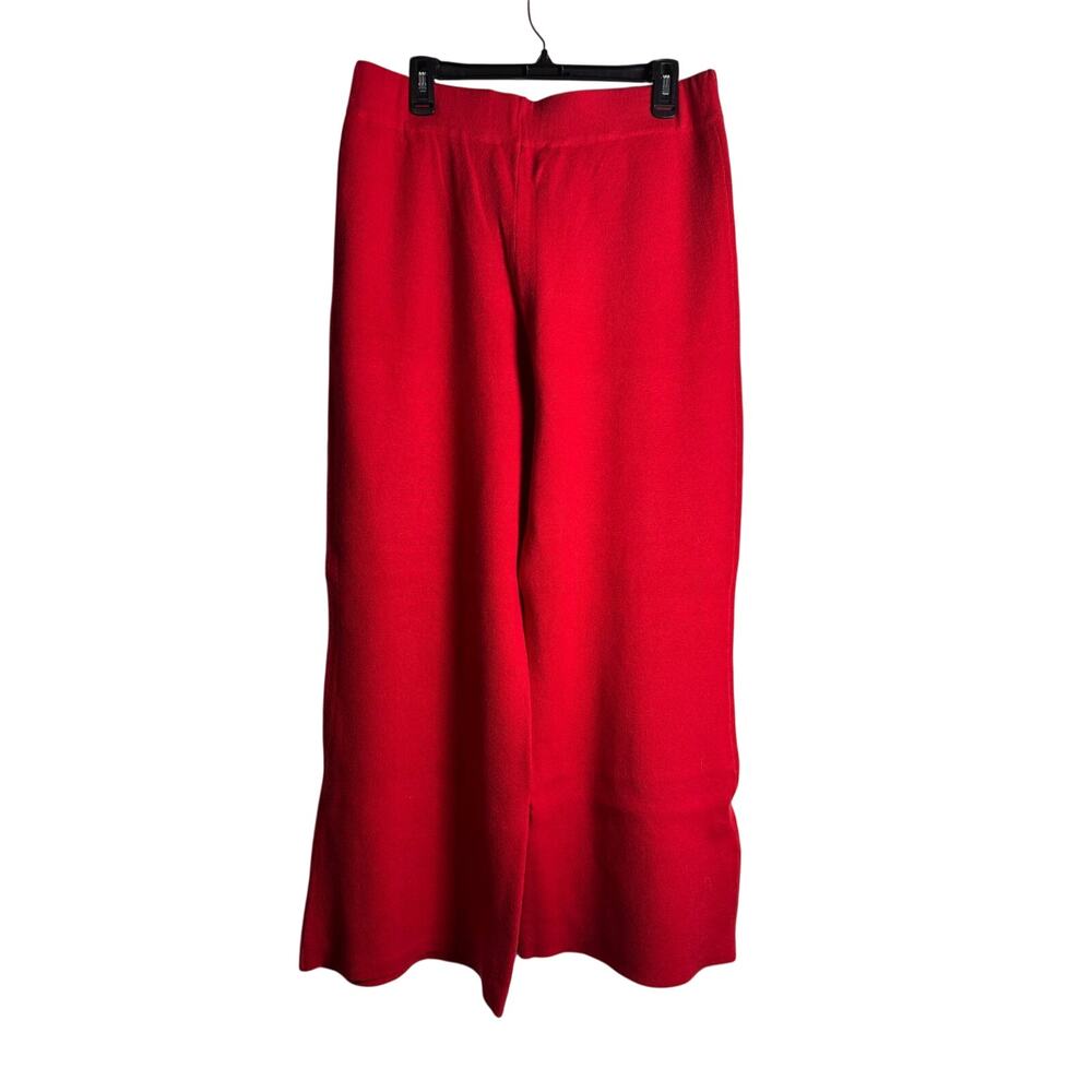 H by HALSTON NWT Red Wide Leg Pull-on Knit Pant Size L